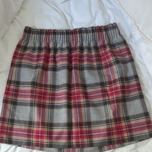 J. Crew Red and Gray Plaid Mini Skirt